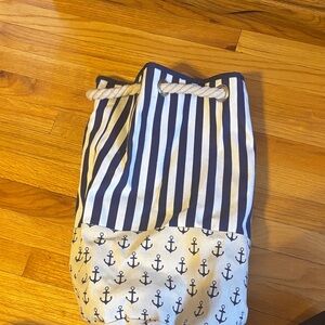 Anchor Drawstring Navy and White